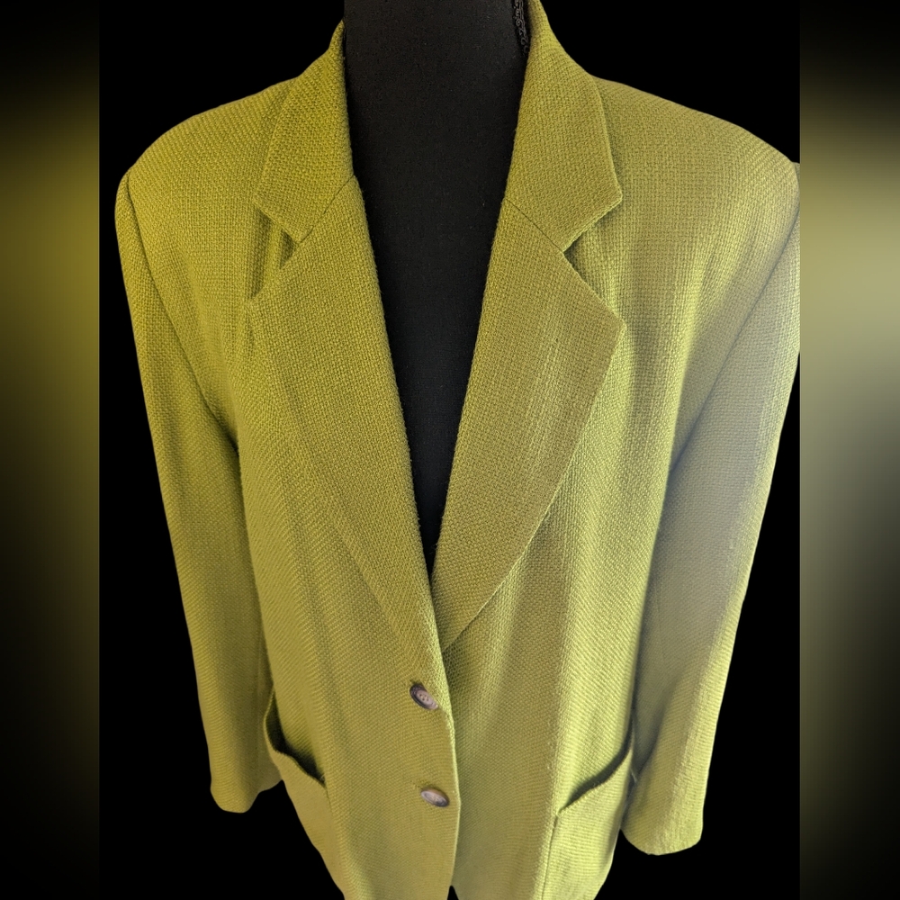 Vintage Vibrant Avocado Green Women's Blazer Size Medium Or Large Bianca Nygard